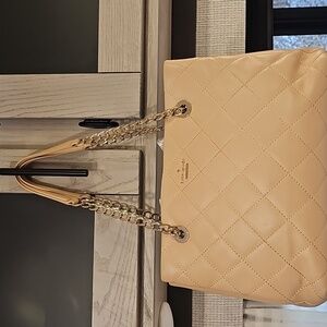 Kate Spade Elegant Cream/Peachy Quilted Women's Bag
